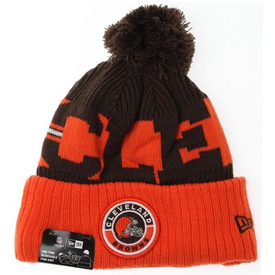 NFL Sideline Bobble Knit 2020 Reverse Beanie - Cleveland Browns