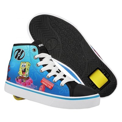 Hustle SpongeBob Black/White/Multi Canvas Adults Heely Shoe Hustle SpongeBob Black/White/Multi Canvas Adults Heely Shoe