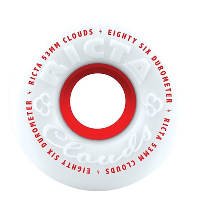 Clouds 53mm 86A White/Red Wheel