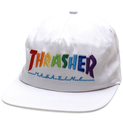 Rainbow Mag Snapback - White