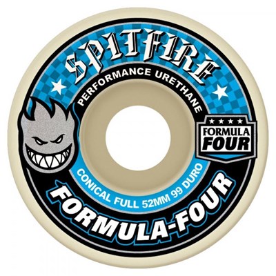 Formula Four Conical Full 99DU Natural 56MM Skateboard Wheels - Blue