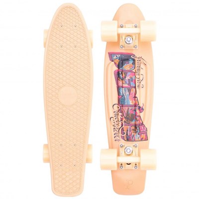 Complete 22inch OG Plastic Skateboard - Postcard Coastal Peach