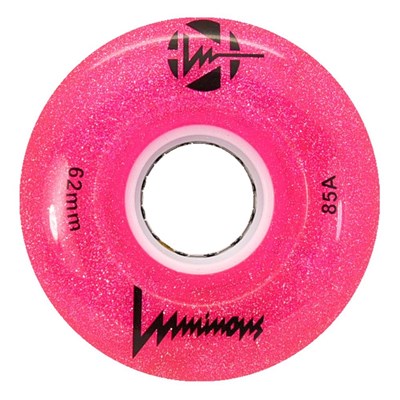 Luminous 62mm 85a Roller Skate Wheel - Pink Glitter