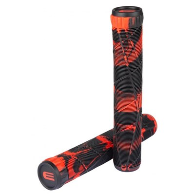 Addict x Eagle Swirls Grind 180mm Handlebar Grips With Bar Ends - Black/Red