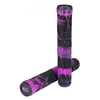 Addict x Eagle Swirls Grind 180mm Handlebar Grips With Bar Ends - Black/Purple