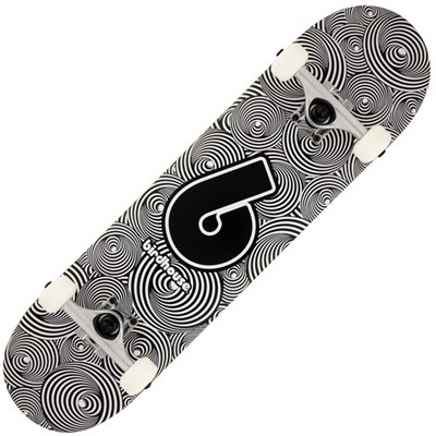Stage 1 Vertigo Logo 7.75inch Complete Skateboard- Black/White