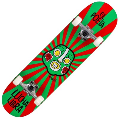 Lucha Libre 7.75inch Complete Skateboard - Red/Green