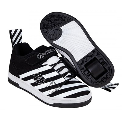 Rift Black/White/Stripe Kids Heely Shoe