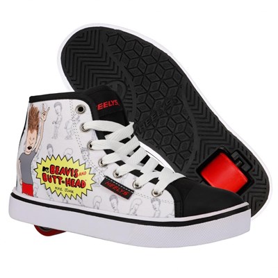 Heelys X Beavis and Butthead Hustle White/Black Adults Heely Shoe Heelys X Beavis and Butthead Hustle White/Black Adults Heely Shoe