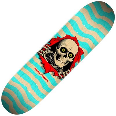 Peralta Ripper #242 8inch Skateboard Deck - Natural/Turquoise