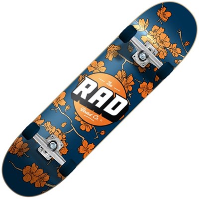 Cherry Blossom Dude Crew 7.5inch Complete Skateboard - Navy/Orange