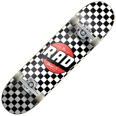 Checkers Dude Crew 8inch Complete Skateboard - Black/White