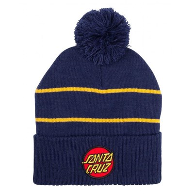 Dot Stripe Beanie - Dark Navy/Mustard