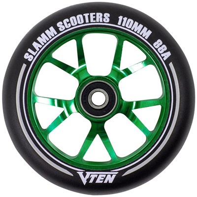 V-Ten II 110mm Alloy Core Scooter Wheel and Bearings - Green