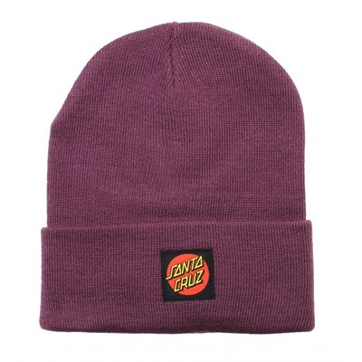 Classic Label Dot Beanie - Damson