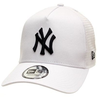 New York Yankees White A-Frame Trucker Cap