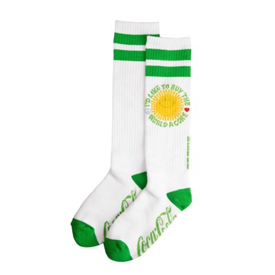 16'' Mid Calf Coca-Cola Sunshine Socks - White