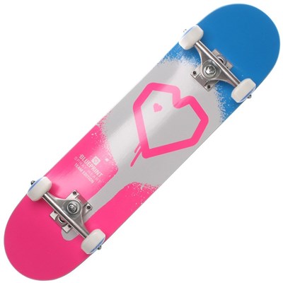 Spray Heart Pink/Blue 7.25 Complete Skateboard