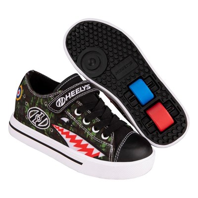 Snazzy Black/Camo Shark Kids Heely X2 Shoe