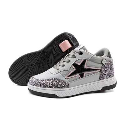 Sparkle - Silver/Grey Wheeled Heel Shoe