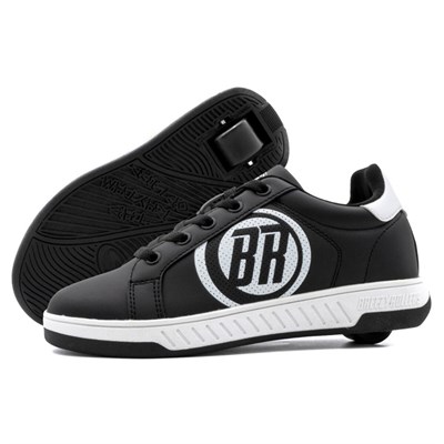 Fresh 2 - Black/White Wheeled Heel Shoe