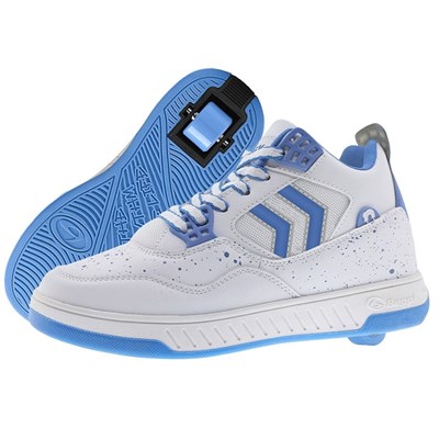 Fresh - White/Blue Wheeled Heel Shoe