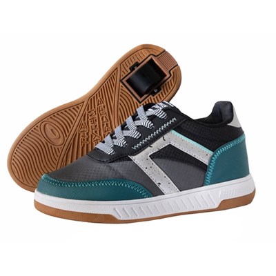 Kicks - Turquoise/Grey/Black Wheeled Heeled Shoe