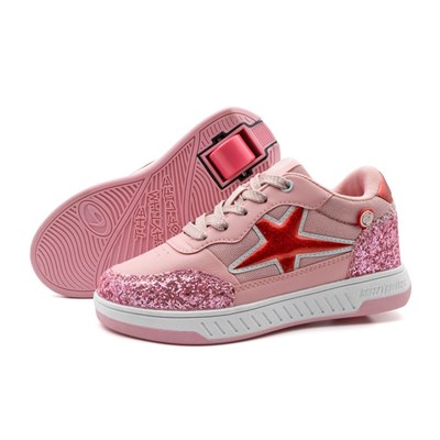 Sparkle - Pink Wheeled Heel Shoe