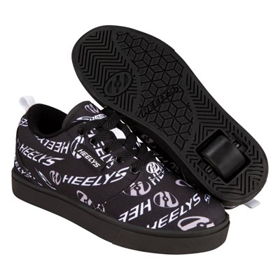 Pro 20 Prints Black/White/Grey Swirl Logo Kids Heely Shoe