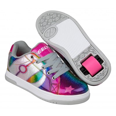 Split Stars Rainbow/Silver/Hot Pink Kids Heely Shoe