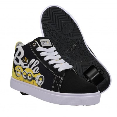 Racer Mid 20 Minions Black/White/Yellow Kids Heely Shoe