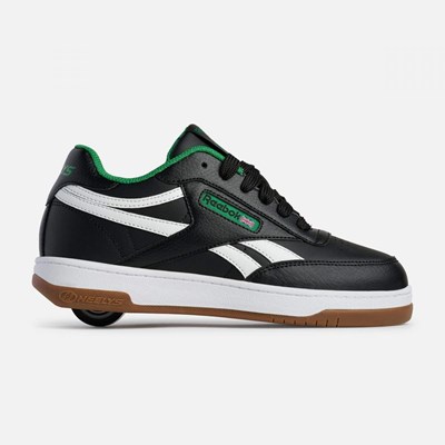 Heelys X Reebok Club C Black/White/Green Kids Heely Shoe