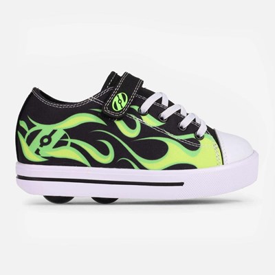 Snazzy Black/Green Kids Heely X2 Shoe