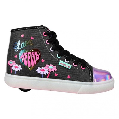 Veloz Black/Pink/Rainbow Kids Heely Shoe