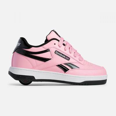 Heelys X Reebok Club C Candy Pink/black/White Kids Heely Shoe