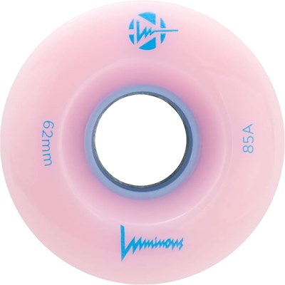 Luminous 62mm 85a Roller Skate Wheel - Pink Light Blue