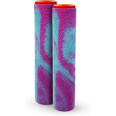 MFX Viral 180mm Handlebar Grind Grips With Bar Ends - Blue/Pink