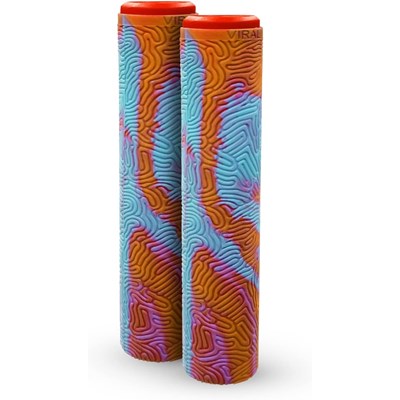 MFX Viral 180mm Handlebar Grind Grips With Bar Ends - Teal/Orange