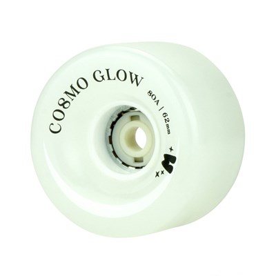 Cosmo Glow 62/32mm 80A Roller Skate Wheels - White Rain Glow