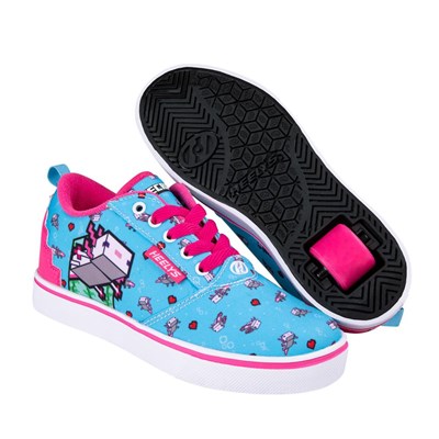 Heelys X Minecraft Pro 20 Prints Aqua/Pink/Black Kids Heely Shoe