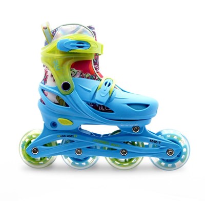 Ply Flash Recreational Inline Skate - Sky Blue/Lime