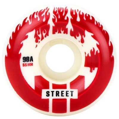 CIB Street 55mm White/Red Aggressive Quad Roller Skate Wheels