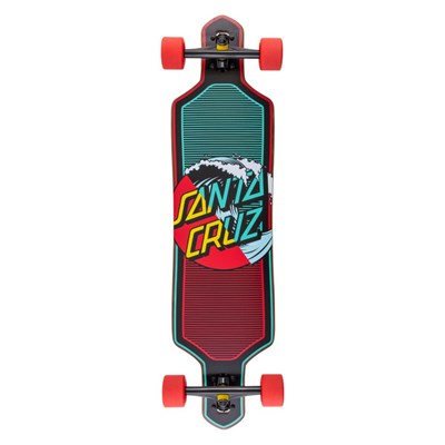 Wave Dot Splice Drop Thru Complete Longboard - Red/Blue