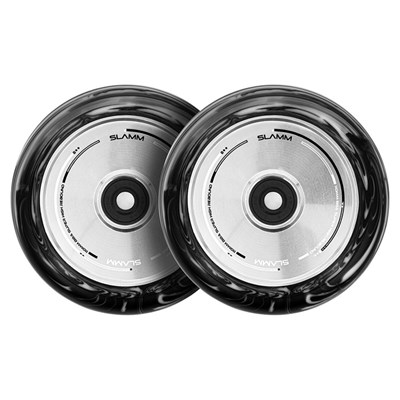 110MM Swirl Hollow Core Wheels - Pair - Black/White