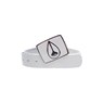Enamel Icon Buckle Leather Belt - White/White