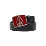 Enamel Icon Buckle Leather Belt - Black/Red