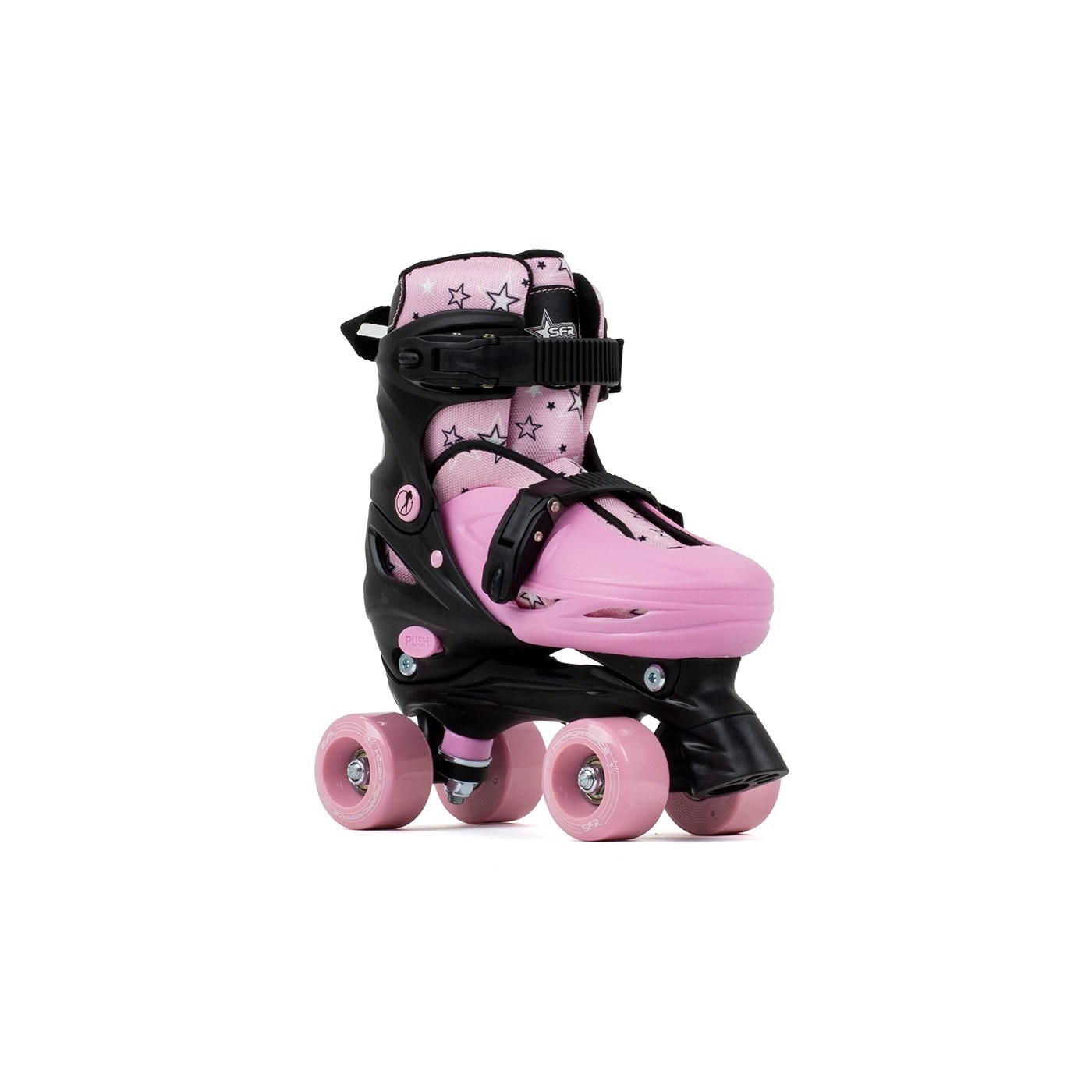 Nebula Black/Pink Adjustable Kids Quad Roller Skates