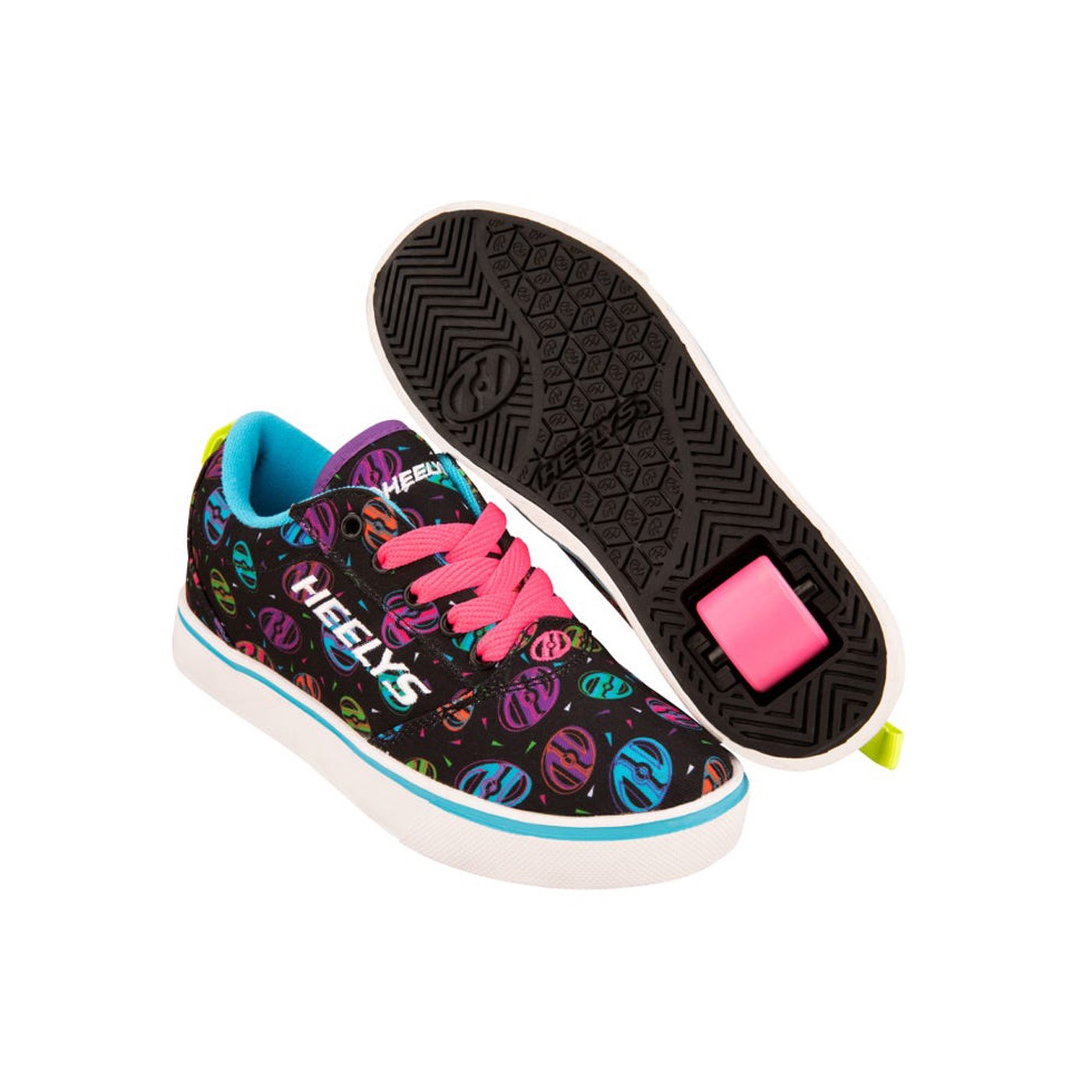 Pro 20 Prints Black/Multi Logo Kids Heely Shoe