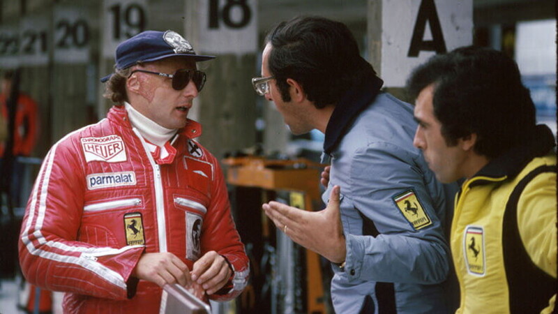 Germany Grand Prix  1977 Mauro Forghieri and Niki Lauda