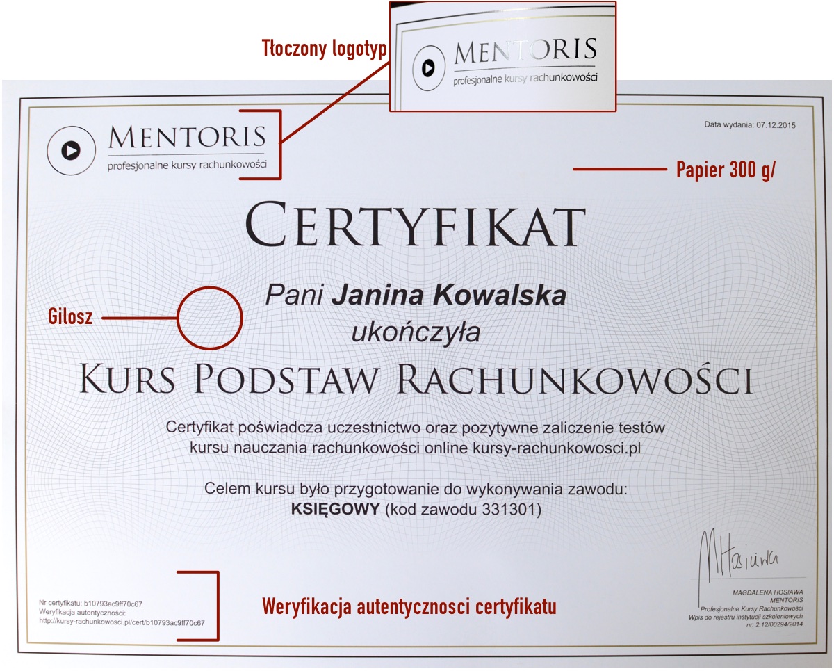 Certyfikat mailing